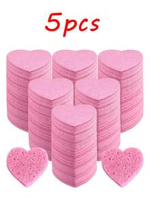 50 miếng bông rửa mặt nén, 100% cellulose tự nhiên, hình trái tim, tiện dụng, dùng để làm sạch da mặt, massage, tẩy tế bào chết, đắp mặt nạ, tẩy trang, thích hợp cho việc vệ sinh tại nhà và ngoài trời (50/20/10/5 miếng) - Hồng - Xem 8