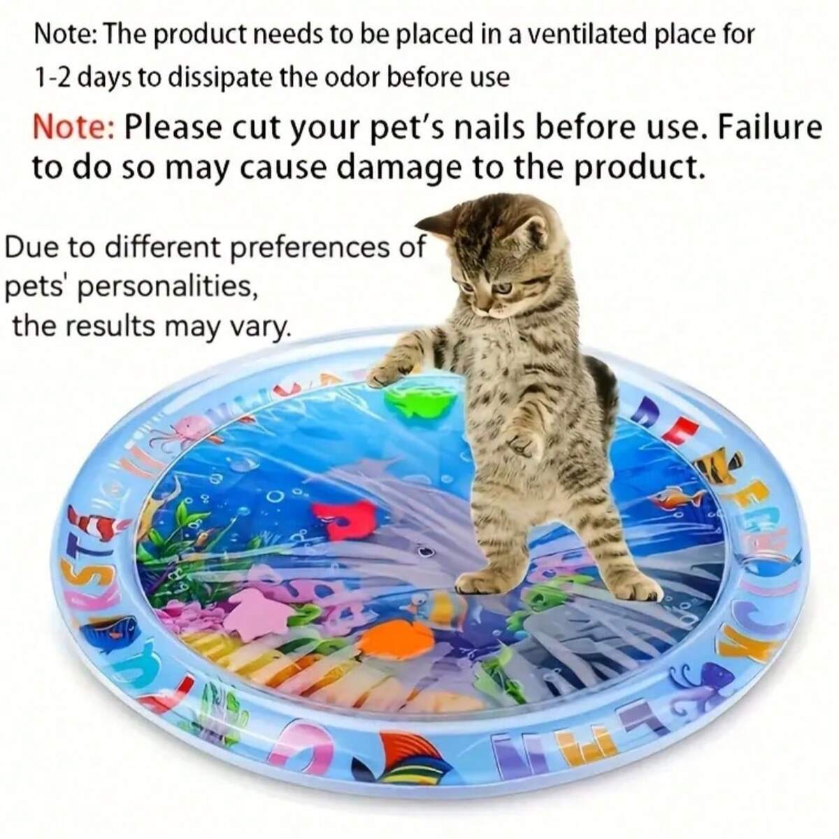 2026 Nouveau tapis de jeu d'eau à détection pour animaux de compagnie épaissi, tapis de jeu d'eau sensoriel pour chat, tapis de refroidissement pour chat, tapis d'eau à détection universel pour chat/chien, tapis d'eau gonflable pour se rafraîchir 2