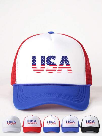 Mũ lưỡi trai lưới in hình cờ Mỹ, có thể điều chỉnh, dành cho nữ, kiểu dáng thường ngày, thích hợp cho ngày Valentine, du lịch mùa xuân/thu, mũ chống nắng đa năng unisex, phong cách Y2K.