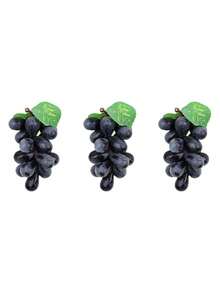 1-12pcs Artificial Realistic Grape Bunches, Black Purple Red Green Rubber Fruit Decor, Suitable For Bowl Fillers, Wedding Party Home Fruit Wine Decoration - Multicolor - View 13