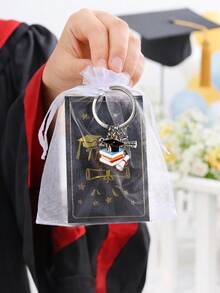 Conjunto de 36 peças/12 kits de lembrancinhas para festa de formatura, incluindo chaveiro com pingente "2026 Grad VATE", cartões de agradecimento e sacolas de malha. Ideal para a turma de 2026, lembrancinhas para festa de formatura, decoração para a volta às aulas e para a festa de formatura em geral, tema carnaval, lembrança especial para formandos de 2026, lembrança para ocasiões especiais e lembrancinhas para festa. - temporada de formatura - Ver 4