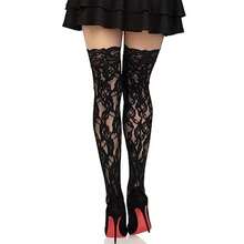 Leg Avenue Women's Hosiery Lace Thigh Highs In Black With Sheer Texture And Elegant Design For Everyday Wear - Hoa hồng đen - Xem 2