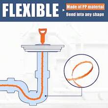 8 Pack 25inch Drain Snake Clog Remover Drain Hair Remover Sink Snake Drain Auger Cleaner Tool For Bath Tub Toilet Kitchen Sink Sewer - As Pic - View 3
