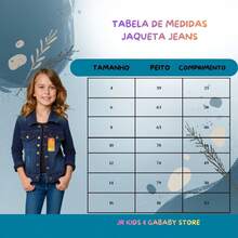 Outono e Inverno Jaqueta Jeans Menina Premium com Lycra Elastano (Tamanhos 4 a 16) - Azul - Visão 4