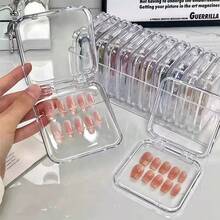 10 hộp trưng bày sơn móng tay acrylic trong suốt, hộp đựng sticker móng tay di động 75x75mm, dụng cụ làm móng (Chỉ có hộp, không kèm móng giả, vòng tay) - Nhiều màu - Xem 2