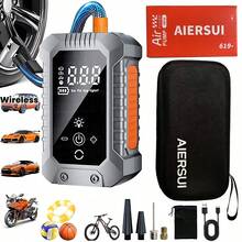 SUITU [Rapid Tire Inflator] Portable Electric Air Pump | LED Light, Tire Pressure Gauge, 7.4V 2000mAh Lithium Battery, One-Touch Smart Wireless Design - Suitable For Cars, Motorcycles, Bicycles And Sports Balls - Wireless Model - View 9