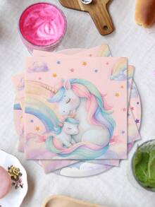 16pcs Pink Unicorn Paper Napkins, Unicorn Theme Birthday Party Disposable Napkins For Table Decor, Pink Unicorn Party Decor, Pink Unicorn Disposable Tableware Supplies, Baby Shower Decor, Gender Reveal Decorations, 1st Birthday Party Table Decorations Supplies, Photo Props, Pink Unicorn Birthday Party Supplies, Party Favors, Baby Party Supplies - Pink Unicorn - View 8