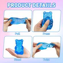 New Bear Shaped Squeeze And Release Toys, Slow Rebound Release Toys, Casual Holiday Gifts, High Aesthetic Dopamine Colors- Soft And Slow Back,Sticky Stress Relief Toy,Cute Stuff,Travel Portable Fidget Squeeze Toys,Squishy,Perfect For All Ages Austism,Ideal Holiday Gifts,Fun Cute Gift,Birthday Gifts,Easter Gifts,Halloween Gifts,Christmas Gifts,Christmas Stocking Fillers,Party Bag Fillers(Blue) - 藍色 - 查看 4