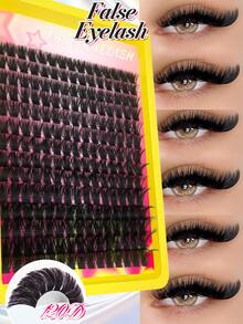 210Pcs D-Curl Fluffy Lash Clusters Kit, Individual DIY Eyelash Extensions With Bond & Seal And Tweezer, Reusable Soft Wispy Lashes For Natural Volume & Dramatic Party Makeup - Pink - View 7