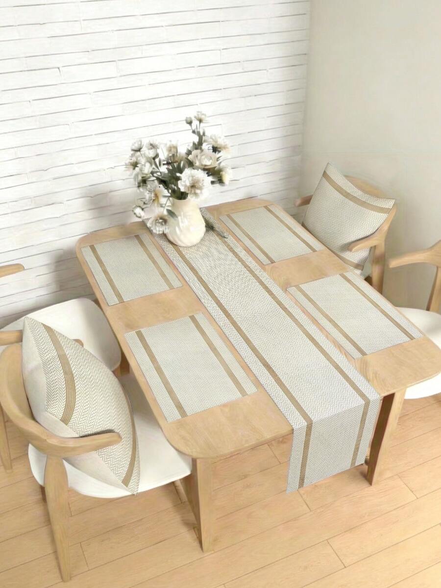 1件北欧风奢华桌旗,多种尺寸可选,适用于家庭用餐、厨房装饰、家居装饰、户外派对和餐厅装饰,亚麻质感外观。 - 彩色 - 查看 1