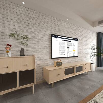 1 Roll Peel And Stick Gray 3D Brick Wallpaper, 17.7inX39.3/118.1/196.8/393in, Self-Adhesive Removable Contact Paper, Suitable For Bedroom, Living Room, Kitchen, Bathroom, Dorm, Office, Hotel Walls