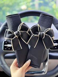 2个可爱蝴蝶结汽车安全带套，柔软加厚肩部安全带保护套 - 透氣蝴蝶結 - 查看 14