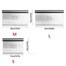 1 pieza Raspador de masa de acero inoxidable con cortador multifunción con escala y superficie antiadherente, diseño de mango ergonómico, perfecto para hornear pasteles, tartas y pizza. Superficie de metal duradera, diseño a prueba de óxido. - Multicolor - Ver 9