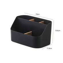 Black Electric Toothbrush Holder With Compartments - Fashionable Toothpaste & Accessory Bathroom Storage Rack, Freestanding Countertop Organizer - Multicolor - View 12