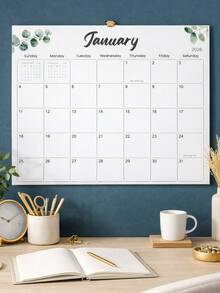 BUBU 1 Lịch treo tường/để bàn cỡ lớn phong cách tối giản năm 2026-2027, bố cục gọn gàng, dùng để sắp xếp công việc nhà/văn phòng, trang trí văn phòng, quà tặng cho nam và nữ. - màu xanh lá - Xem 8