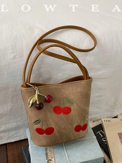 low tea 1 chiếc túi xách da PU màu nâu nhạt phối tương phản, túi tote thời trang retro dành cho nữ, thiết kế tay cầm phía trên với khóa bấm, dây đeo vai có thể tháo rời và điều chỉnh được, thích hợp cho du lịch, mua sắm, hẹn hò, làm quà tặng cho nữ, tuyệt vời cho đi làm, hoạt động ngoài trời, du lịch, leo núi (có mặt dây chuyền)