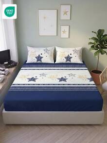 1件印花床笠，柔软、防皱、透气，适用于9英寸床垫，适合各种床型，卧室装饰，床上用品，蓬松舒适，女士礼物，大号/特大号，可机洗，通过Oeko-Tex认证 - 彩色 - 查看 7