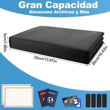 Carpeta Organizadora de Documentos Bolsa De Documentos de 12 Bolsillos con Etiquetas y Cremallera Folder Organizador con Ignífuga Múltiples Bolsillos para Archivos de Letras y Documentos - como en la foto - Ver 3