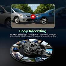 360° Panoramic 4-Channel Dash Cam, Front/Rear/Left/Right Full View Car DVR, FHD Driving Recorder With Loop Recording, 2-Inch Display, SD Card Not Included - Dashcam - View 4
