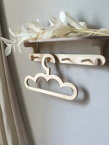 1/5 chiếc móc treo quần áo trẻ em bằng gỗ hình gấu và mây kiểu Bắc Âu, giá treo quần áo thú cưng và em bé sáng tạo. - Màu Khaki - Xem 3