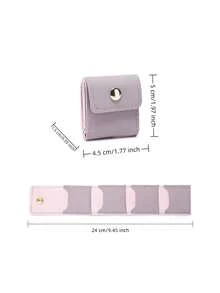 Foldable Multi-Functional Mini Travel Jewelry Organizer, Portable Jewelry Roll Pouch, Minimalist Design With Multiple Compartments, Equipped With Safety Buckle, Suitable For Storing Necklaces, Earrings And Rings, Small Jewelry Bag For Travel And Daily Use - Multicolor - View 9
