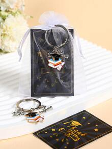 Conjunto de 36 peças/12 kits de lembrancinhas para festa de formatura, incluindo chaveiro com pingente "2026 Grad VATE", cartões de agradecimento e sacolas de malha. Ideal para a turma de 2026, lembrancinhas para festa de formatura, decoração para a volta às aulas e para a festa de formatura em geral, tema carnaval, lembrança especial para formandos de 2026, lembrança para ocasiões especiais e lembrancinhas para festa. - temporada de formatura - Ver 7