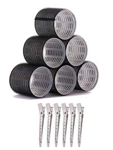 超大号卷发器，12个装，带自粘式固定卷发器和12个发夹，适用于长直浓密头发 - 粉色 - 查看 13