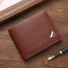 Bolso De Hombre,A Stylish, Large-Capacity Horizontal Wallet, Tan Purse,Suitable For Young Men, Purses,Bags And Purses,Featuring A Short Wallet, Ideal For Both Business And Casual Use, Made Of Soft Faux Leather. - 咖啡棕 - 查看 9