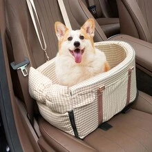 Portable Pet Booster Seat - Car Pet Travel Carrier, Handheld, Easy-Clean Surface, Soft Grip Padding, Front & Rear Seat Compatible - Essential For Dogs, Cats, And Other Pets - Yellow - View 3
