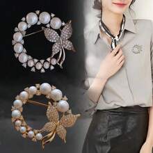 Ghim cài áo hình bướm đính ngọc trai dành cho nữ, phụ kiện cài ve áo tinh tế, thiết kế đa năng. - Nhiều màu - Xem 8