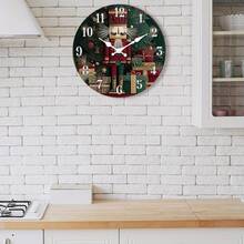 2D Flat Design, 1 Silent Non-Ticking Wall Clock, Wooden Decorative Round Clock With Nutcracker Theme, Holiday Advent Calendar Clock Suitable For Kitchen, Home Office, Study, Hallway, Apartment 10inch (Battery Not Included),Teacher,Valentines Gift,Graduation,Mother Giftsr,Room Deocr,Wall Deoc,Home Essentials - Style/Multiple Colors/10in/25cm - View 5