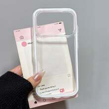 Splicing Minimalist Contrast Color Edge White Phone Case Compatible With IPhone 17 Pro Max/17 Pro/17/16 Pro Max/16/16 Pro/16 Plus/15/15 Pro Max/15 Pro/15 Plus/11/12/13/14 Pro Max/12 Pro/12 Pro Max/13 Pro/13 Pro Max/14 Pro/14 Pro Max/14 Plus, Soft Shell, Minimalist & Creative - White - View 3