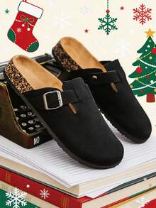 Spring Summer Autumn Outdoor Lightweight Men's Sandals, Comfortable Non-Slip Men's Slippers, Soft Cork Sole Wear-Resistant Men's Clogs, High-Quality Brand Men's Shoes, Women's Shoes, Outdoor Thickened Closed-Toe Men's Sandals (Asymmetrical Pattern) - Black - View 2