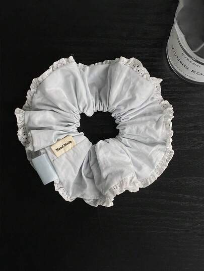 1 chiếc dây buộc tóc ren mềm mại màu xanh nhạt, kẹp tóc đuôi ngựa đa năng tối giản kiểu Hàn Quốc dễ thương, phụ kiện tóc hàng ngày, băng đô, kẹp tóc, trang trí tóc, dây buộc tóc, dây chun, dây buộc tóc vải màu xanh nhạt, dây buộc tóc xoắn lớn tươi tắn và ngọt ngào, hàng mới về