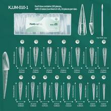 nailpop Long 5D Dual Form For Reverse French, Embeddable Ultra-Thin Seamless Pre-Cut Nail Forms With Gel Scoop, Magic Caps Zone French Square Nail Dual Form For Beginners & Pros Builder Nai Gel Acrylic Tools, 15 Sizes, 150Pcs/Box - Clear - View 8
