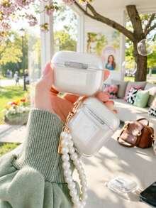 Ốp lưng pha lê lấp lánh mới năm 2026 + Dây đeo ngọc trai giả, Ốp mềm trong suốt chống rơi vỡ tương thích với 1/2/3/4/Pro2, Ốp bảo vệ kiểu cổ tích - Trong sáng - Xem 3