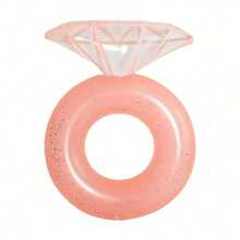 Pink Diamond Glitter Inflatable Pool Float, Sequin Round Swimming Ring Suitable For Summer Beach Vacation And Bachelorette Party - One Size Fits All - View 8