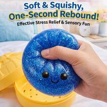 Glitter Dumpling Squishy Toys, Soft Squeeze Stress Relief Fidget Toy, Cute Decompression Sensory Toy For Anxiety Relief - Đỏ - Xem 11