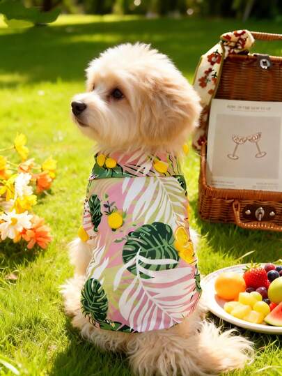 Áo sơ mi Hawaii cho thú cưng, áo polo mùa hè mát mẻ, trang phục ngoài trời cho mèo và chó.