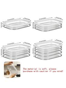 Caja de almacenamiento de refrigerador multicapa, recipiente de almacenamiento de alimentos transparente sellado, caja de almacenamiento de refrigerador para alimentos rebanados, caja de almacenamiento de alimentos reutilizable a prueba de fugas, almacenamiento de cocina, adecuado para uso en interiores, exteriores y campamento, almacenamiento de refrigerador - Multicolor - Ver 3