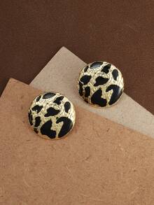 Anting-anting Vintage Motif Leopard Aneka Warna Desain Unik Minimalis Modis Elegan - Motif Leopard 1 - View 3