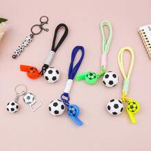 Chaveiro de Futebol, Acessório de Lembrança, Pequeno Presente, Adequado para Presentes de Festa de Futebol, Recompensas de Eventos Esportivos, Chaveiro de Coleção de Fãs de Esportes - Multicolorido - Visão 1