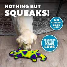 Outward Hound Durablez Gecko U2013 Squeaky Plush Dog Toy, No Stuffing For Less Mess, Interactive &Amp; Tough, 4 Jumbo Squeakers, Puppies &Amp; Dogs, Large, 17.5" - Màu B - Xem 3