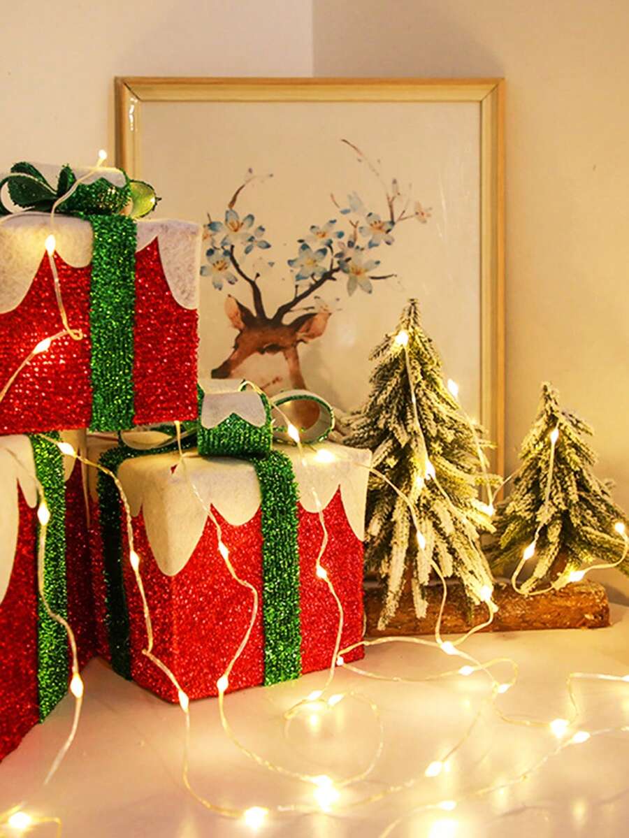 Lampu Hias Natal Fleksibel, Bertenaga Baterai, Cahaya Putih Hangat, Lampu LED 1-5M, Lampu Dekorasi Natal untuk Rumah, Kamar Tidur, Jendela, Pohon Natal, Liburan, Pesta Pernikahan, Musim Dingin, Lampu Dekorasi Pohon Natal - Kulit transparan yang ringan - View 1