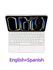 Funda con teclado para iPad Pro 11"/13" M5 M4 2025/2024, A2836 A2837 A3006 A3357 A3358 A3359 A3007 A3360 Modelos, Funda con teclado inalámbrico magnético inteligente con retroiluminación y multitáctil - Ver 25