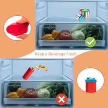 6 tapas reutilizables de silicona para latas de refresco, se ajustan a latas estándar con lengüeta de 2,1 pulgadas (refrescos, cervezas, jugos), 6 colores - Multicolor - Ver 6