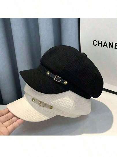 Boina de mujer, gorra de pintor estilo británico, gorra octogonal de repartidor vintage, gorro holgado retro para mujer, accesorio de moda casual FYVD DP57