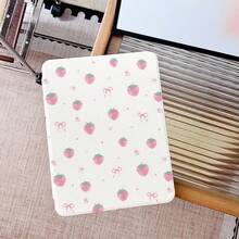 1 Ốp bảo vệ máy tính bảng xoay 360° họa tiết dâu tây và nơ màu hồng, có khe cắm bút, chân đế từ tính đa góc và chức năng tự động tắt/mở màn hình, tương thích với iPad Pro/Air, và Pad 5/6/35 - Nhiều màu - Xem 3