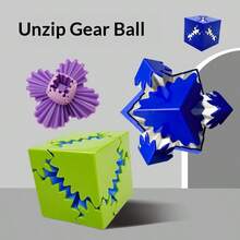 1pc New Creative 3D Gear Rotating Sphere Puzzle Cube, Stress Relief Toy, Essential For Interaction & Socializing, Great Gift For Family, Friends, Birthday, Party, Suitable For Both Men And Women - Multicolor - View 3
