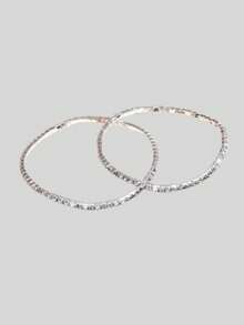 2 chiếc vòng chân nữ đính đá 3mm toàn bộ, co giãn, kiểu dáng nước, đa năng, thích hợp đeo hàng ngày. - Bạc - Xem 7
